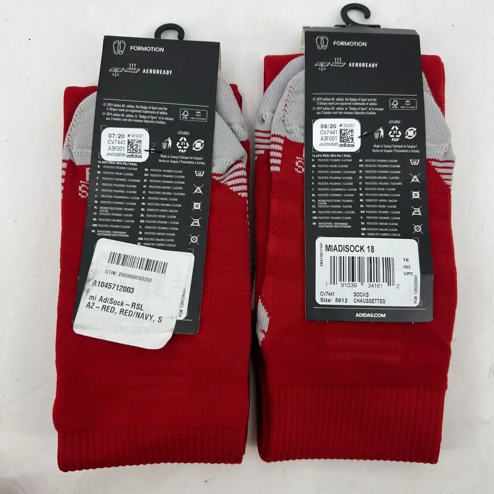 Lot 2- Adidas Socks Mens 1X Red Miadisock Aeroready ASU Sun Devils Team Colors